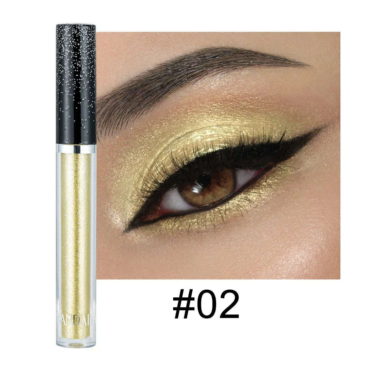 HANDAIYAN Liquid Eyeshadow Metallic Diamond Shiny Eye Liner Pen Giltter Eyeshadow Palette Lasting Shimmer Brighten Cosmetics - KIMLUD