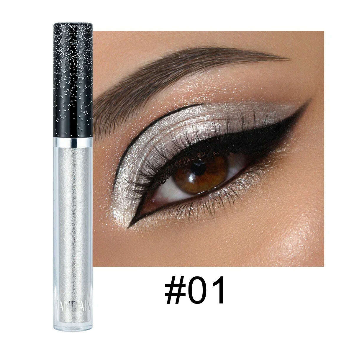 HANDAIYAN Liquid Eyeshadow Metallic Diamond Shiny Eye Liner Pen Giltter Eyeshadow Palette Lasting Shimmer Brighten Cosmetics - KIMLUD