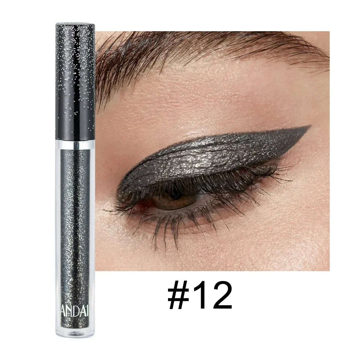 HANDAIYAN Liquid Eyeshadow Metallic Diamond Shiny Eye Liner Pen Giltter Eyeshadow Palette Lasting Shimmer Brighten Cosmetics - KIMLUD