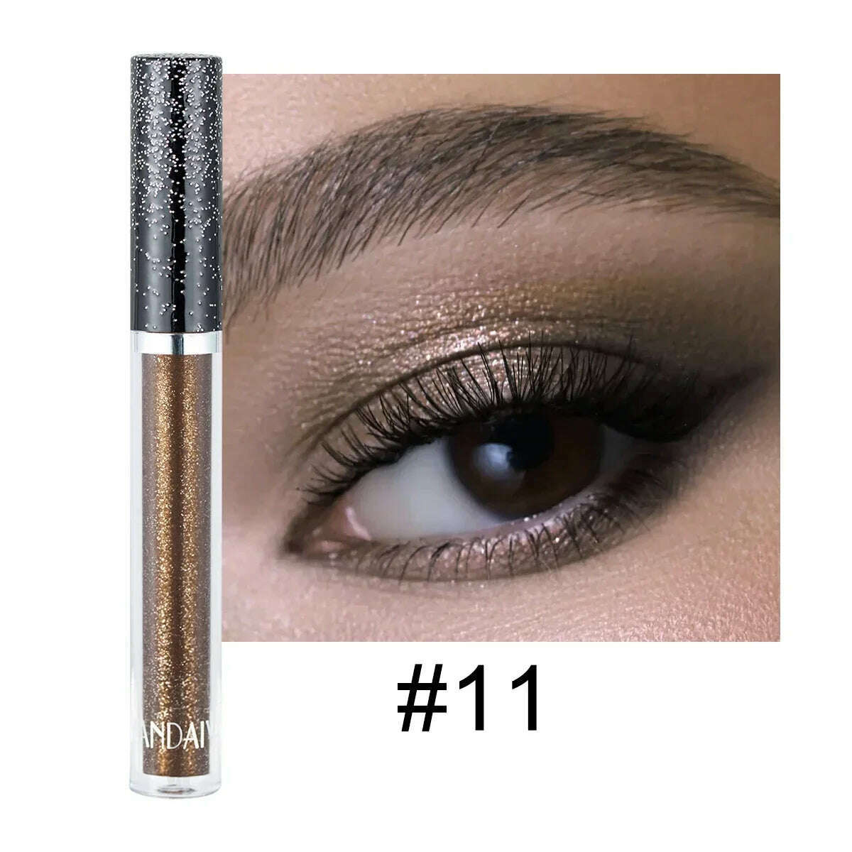 HANDAIYAN Liquid Eyeshadow Metallic Diamond Shiny Eye Liner Pen Giltter Eyeshadow Palette Lasting Shimmer Brighten Cosmetics - KIMLUD