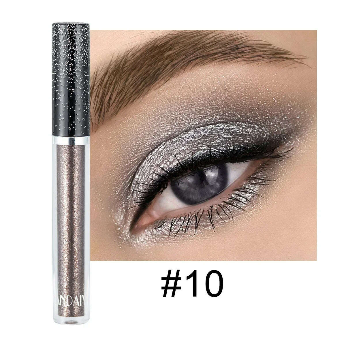 HANDAIYAN Liquid Eyeshadow Metallic Diamond Shiny Eye Liner Pen Giltter Eyeshadow Palette Lasting Shimmer Brighten Cosmetics - KIMLUD