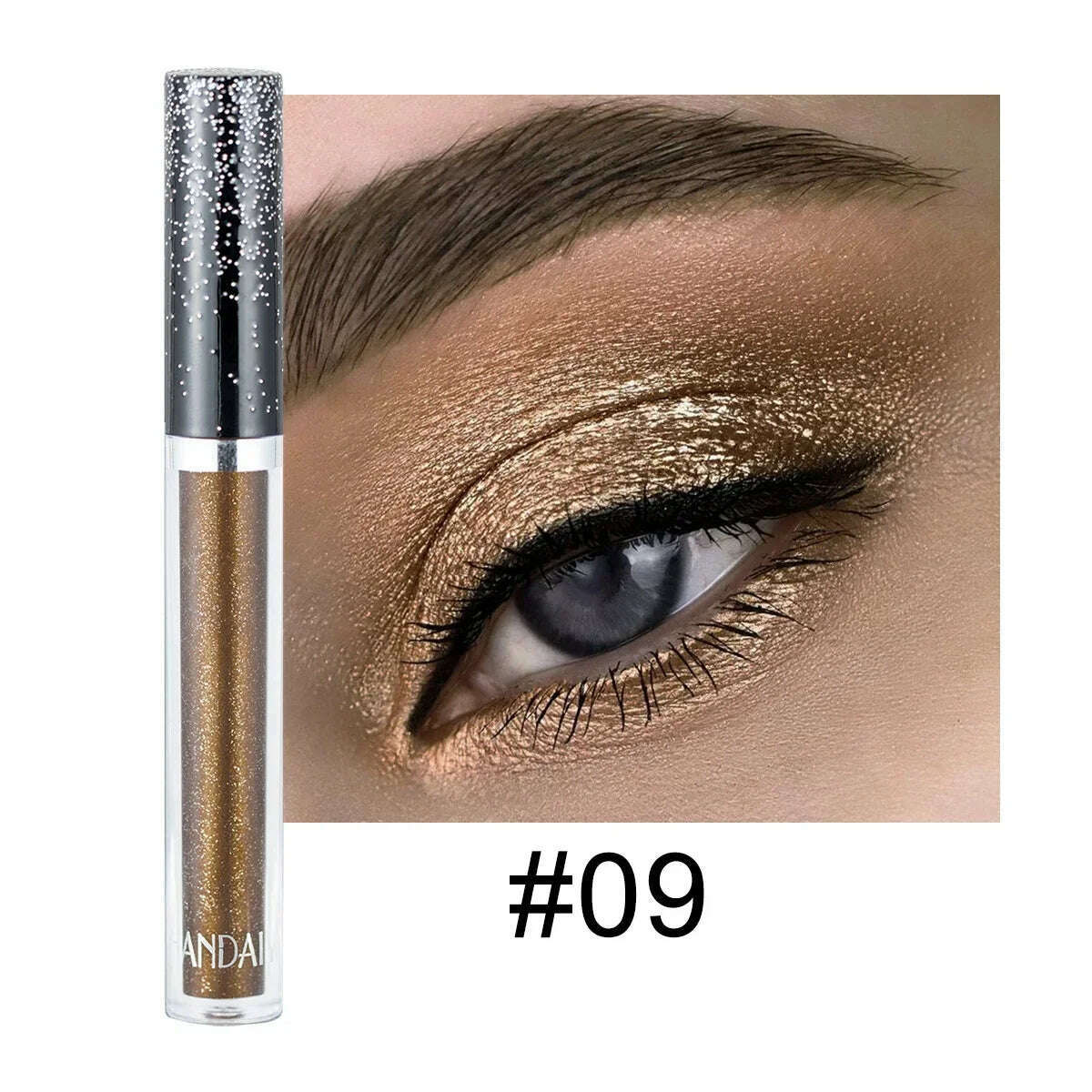 HANDAIYAN Liquid Eyeshadow Metallic Diamond Shiny Eye Liner Pen Giltter Eyeshadow Palette Lasting Shimmer Brighten Cosmetics - KIMLUD