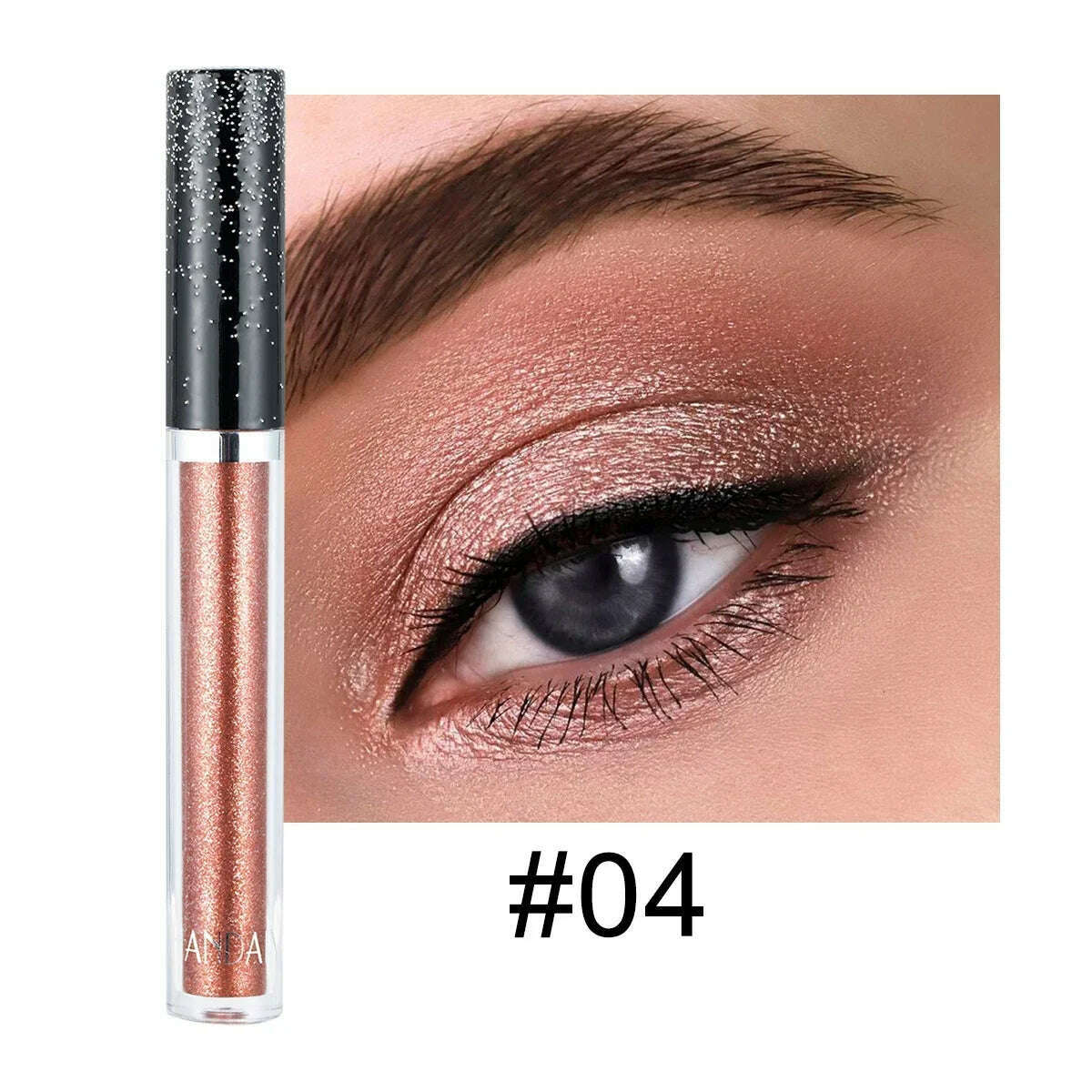 HANDAIYAN Liquid Eyeshadow Metallic Diamond Shiny Eye Liner Pen Giltter Eyeshadow Palette Lasting Shimmer Brighten Cosmetics - KIMLUD