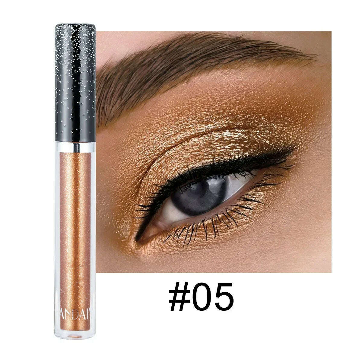 HANDAIYAN Liquid Eyeshadow Metallic Diamond Shiny Eye Liner Pen Giltter Eyeshadow Palette Lasting Shimmer Brighten Cosmetics - KIMLUD