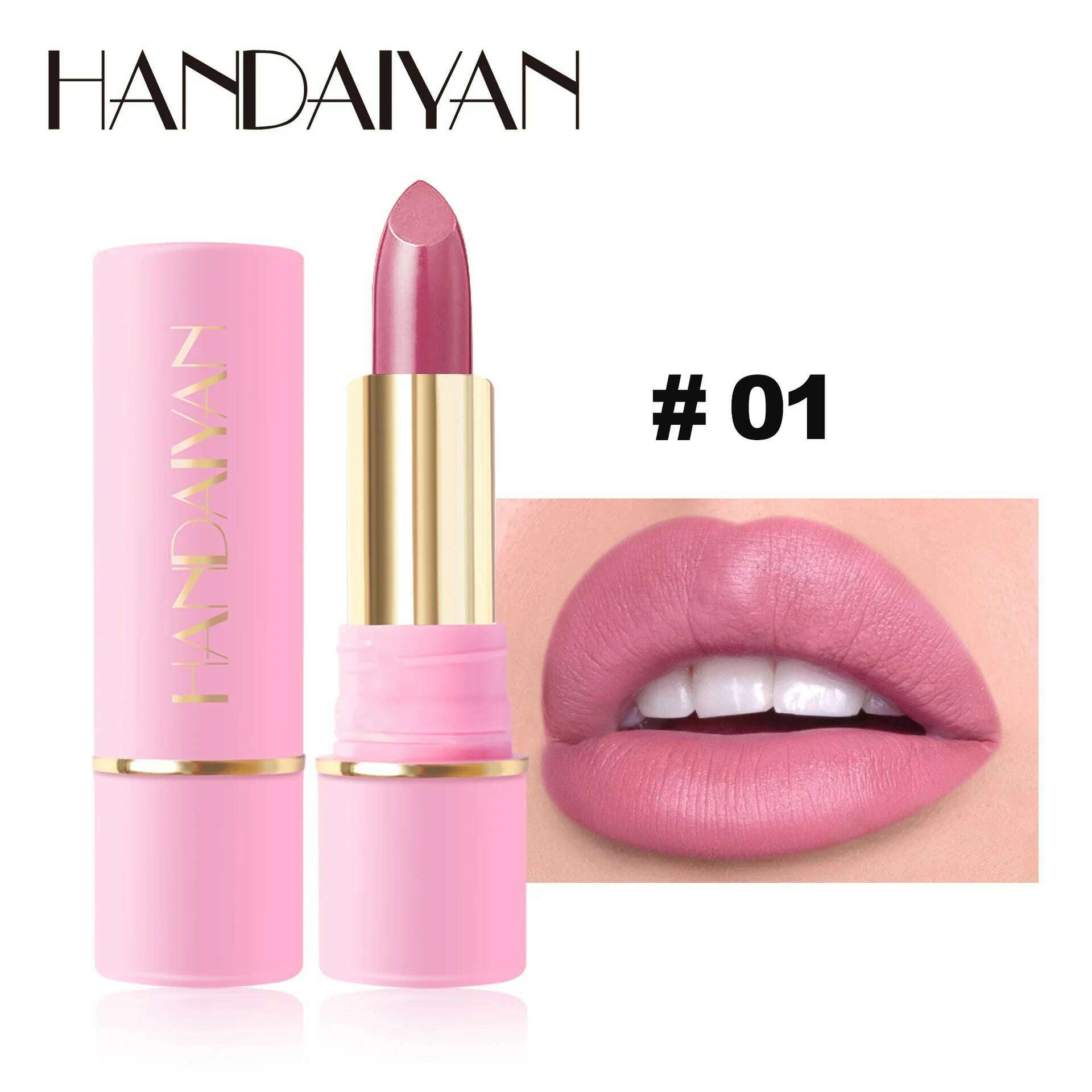 KIMLUD, Handaiyan Matte Waterproof Velvet Pink Nude Lipstick Sexy Red Brown Pigments Long Lasting Lip Stick Makeup woman, KIMLUD Womens Clothes