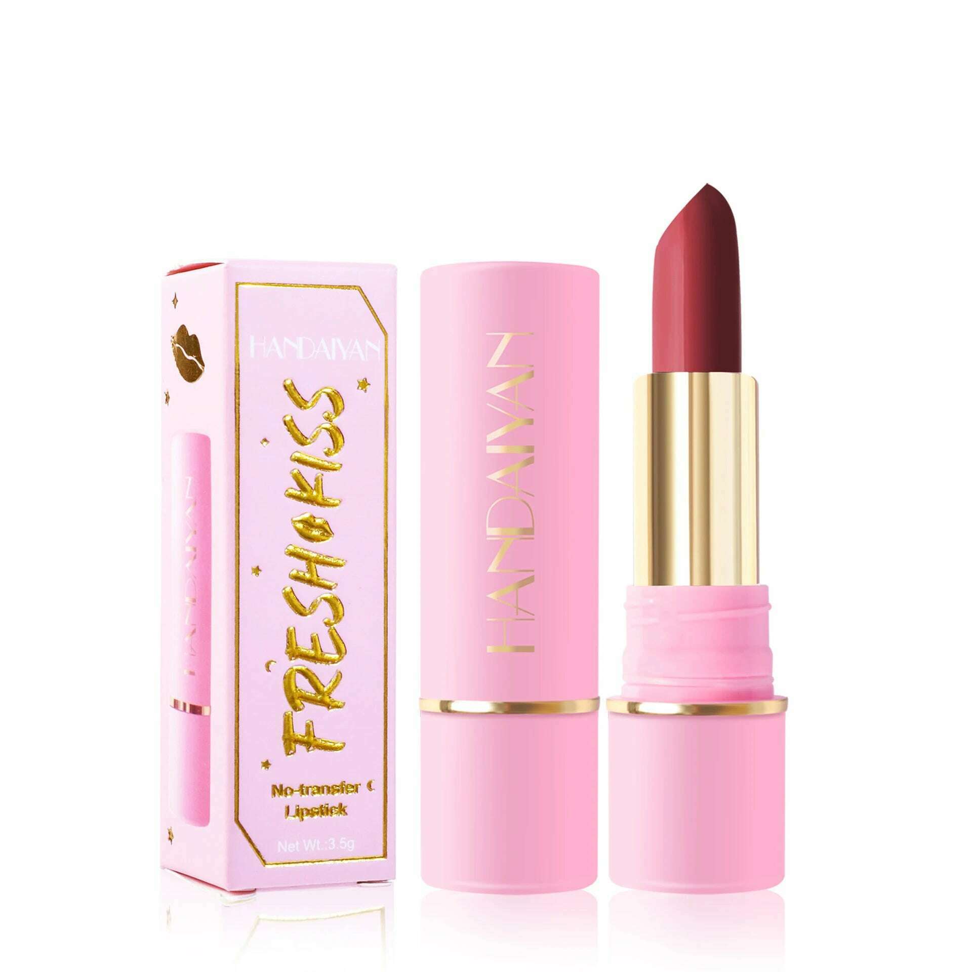 Handaiyan Matte Waterproof Velvet Pink Nude Lipstick Sexy Red Brown Pigments Long Lasting Lip Stick Makeup woman - KIMLUD