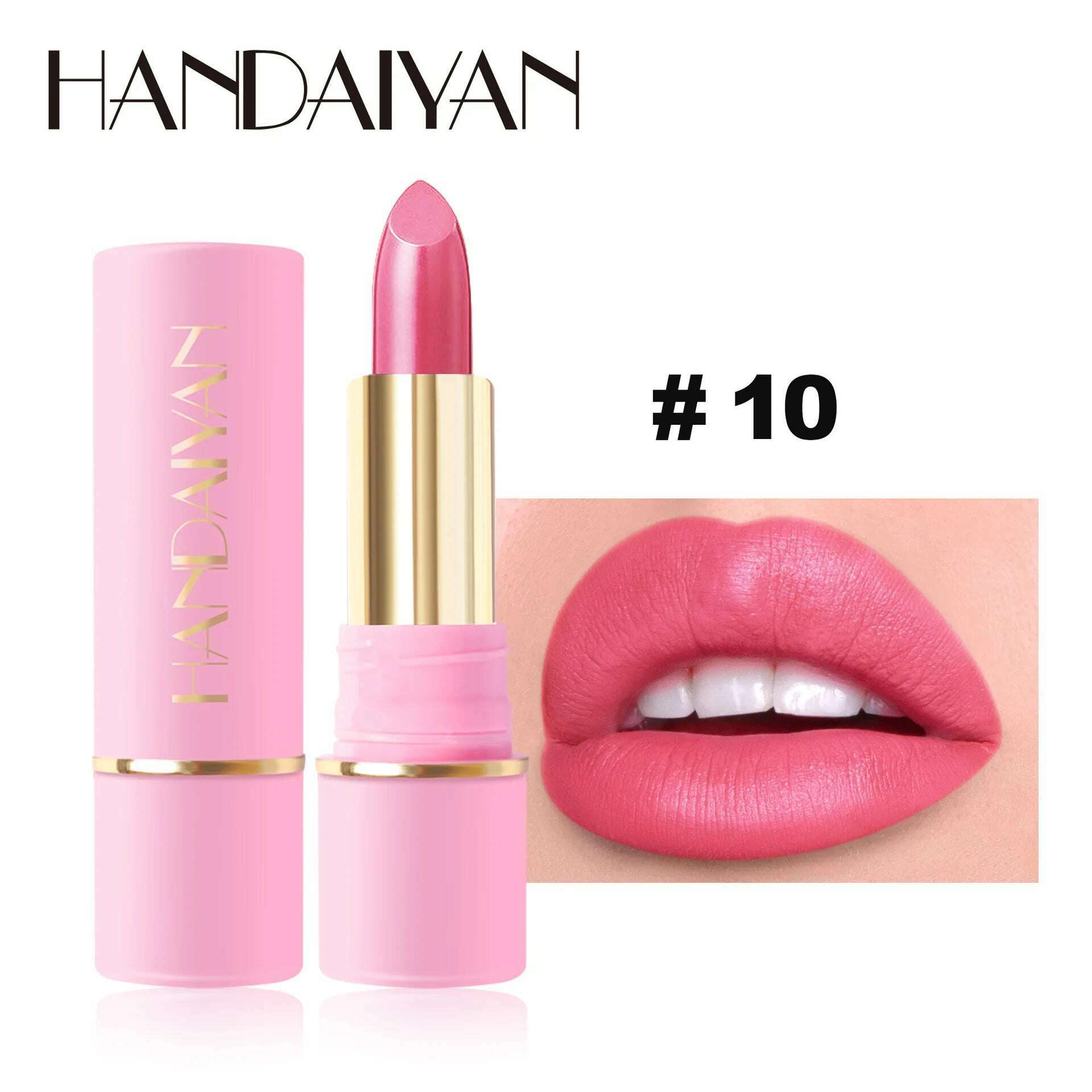 Handaiyan Matte Waterproof Velvet Pink Nude Lipstick Sexy Red Brown Pigments Long Lasting Lip Stick Makeup woman - KIMLUD