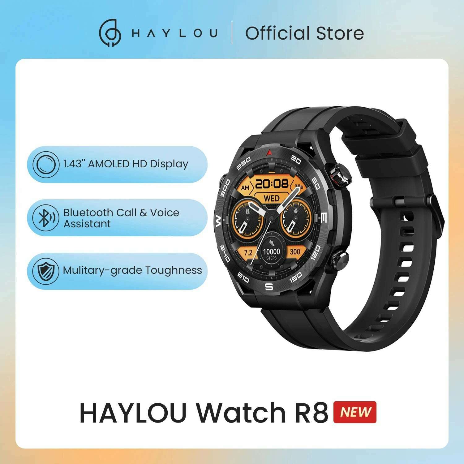 KIMLUD, HAYLOU Watch R8 Smartwatch 1.43'' AMOLED HD Display Smart Watch Bluetooth Call & Voice Assistant Mulitary-grade Toughness Watch, KIMLUD Womens Clothes