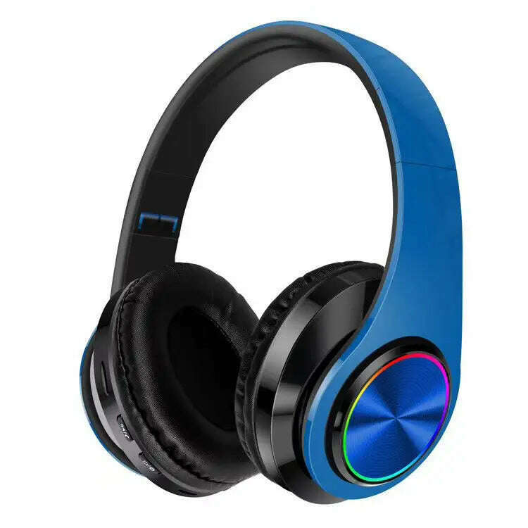 Headsets Gamer Headphones Blutooth Surround Sound Stereo Wireless Earphone USB With MicroPhone Colourful Light PC Laptop Headset - KIMLUD