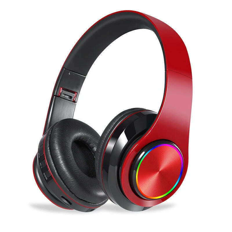 Headsets Gamer Headphones Blutooth Surround Sound Stereo Wireless Earphone USB With MicroPhone Colourful Light PC Laptop Headset - KIMLUD