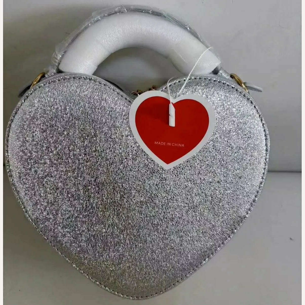 Heart Shape Bag Crossbody Purse for women Love Bag Zip Around Shoulder Bag Solid color handbag for Girl - KIMLUD