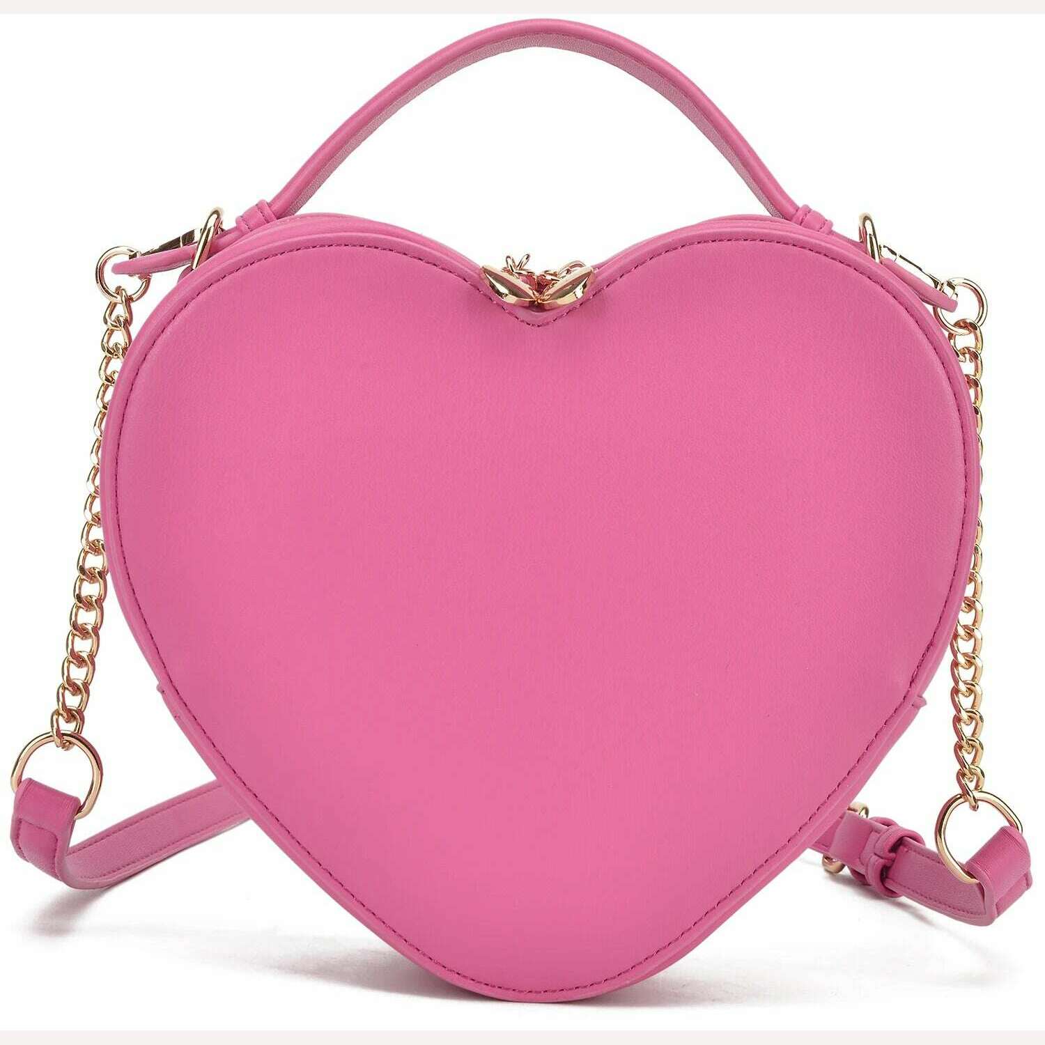 Heart Shape Bag Crossbody Purse for women Love Bag Zip Around Shoulder Bag Solid color handbag for Girl - KIMLUD