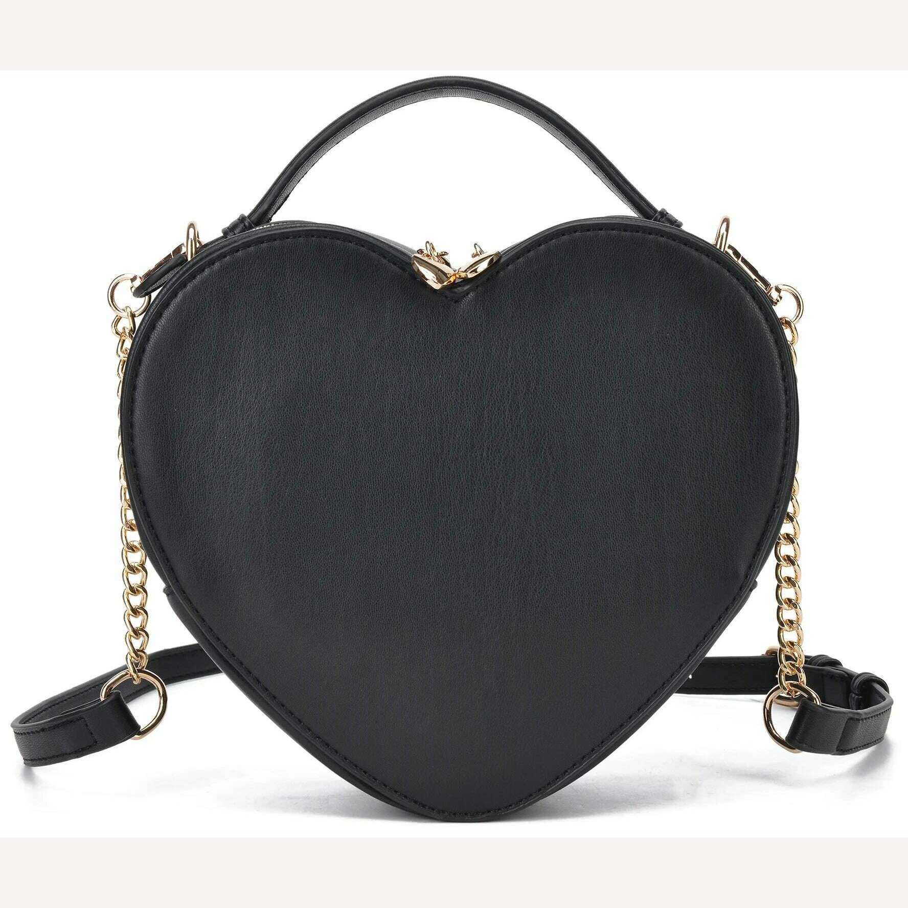 Heart Shape Bag Crossbody Purse for women Love Bag Zip Around Shoulder Bag Solid color handbag for Girl - KIMLUD