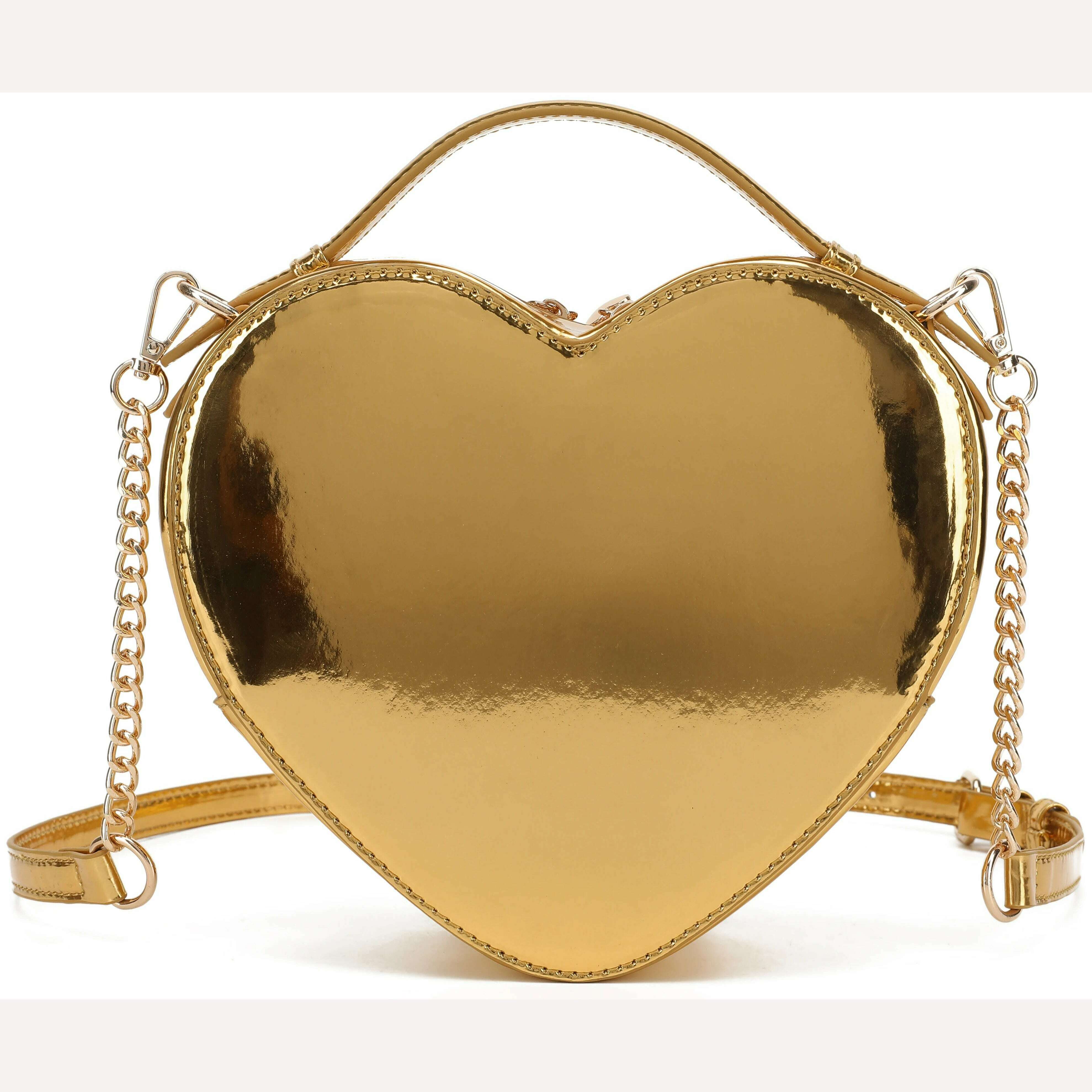 Heart Shape Bag Crossbody Purse for women Love Bag Zip Around Shoulder Bag Solid color handbag for Girl - KIMLUD