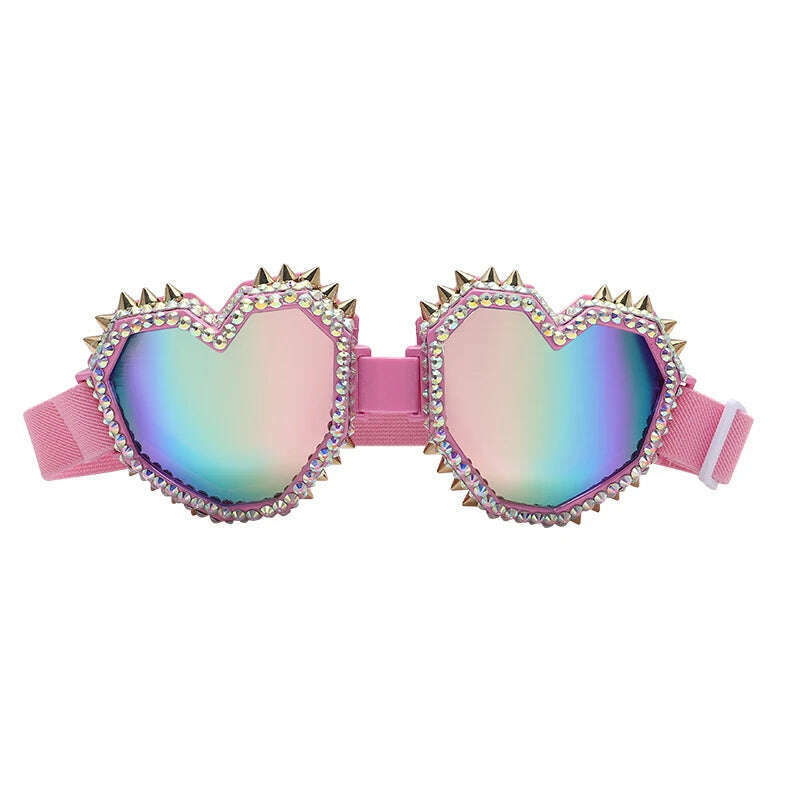 Heart Shaped Gradient Lens Oversized Sunglasses for Women Stylish Brand Designer Eyeglass with Unique Shape Feminino - KIMLUD