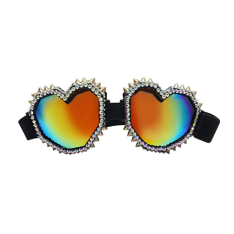 Heart Shaped Gradient Lens Oversized Sunglasses for Women Stylish Brand Designer Eyeglass with Unique Shape Feminino - KIMLUD