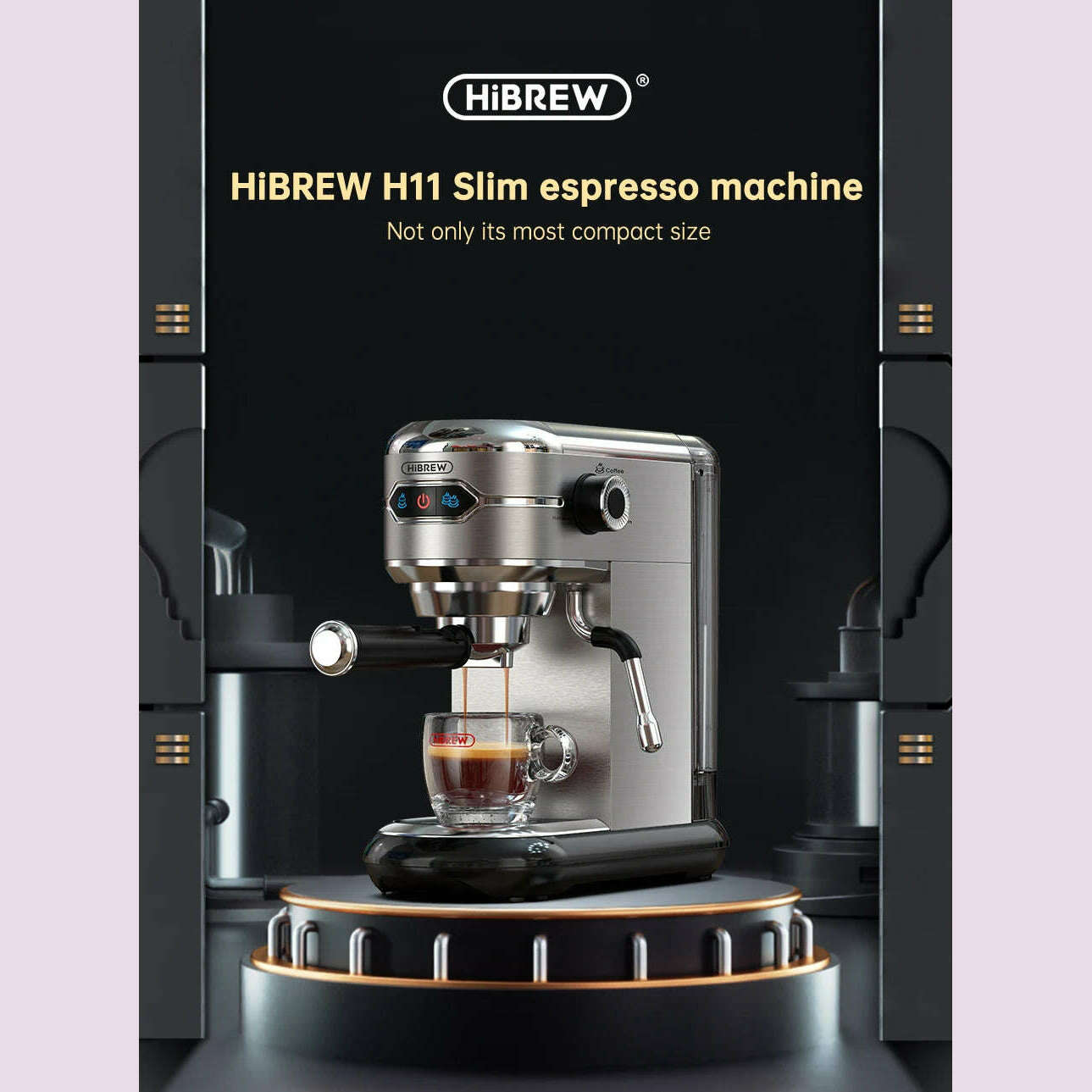 KIMLUD, HiBREW Coffee Maker Cafetera 20 Bar Inox Semi Automatic Super Slim ESE POD & Powder Espresso Machine Hot Water H11, KIMLUD Womens Clothes