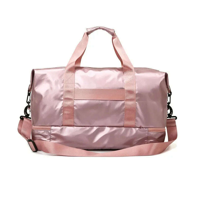 High Capacity Gym Bag Pearlescent Women Fitness Training Handbag With Shoes Pocket Waterproof Yoga Pack Travel Duffel - KIMLUD