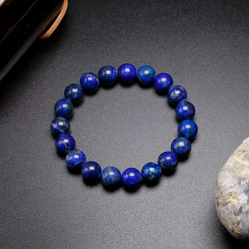 High Quality Natural Lapis Lazuli Blue Stone Beads Bracelets for Women Men Stretch Bracelet Couple Yoga Jewelry Female male Gift - KIMLUD