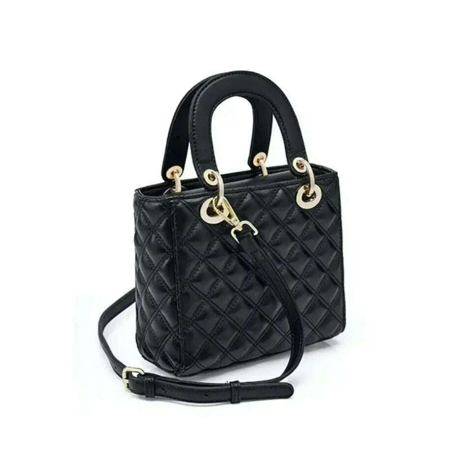 KIMLUD, High Quality Real Leather Bags For Women 2024 New Fashion Shoulder Bag Lady, Black / 20cm, KIMLUD APPAREL - Womens Clothes