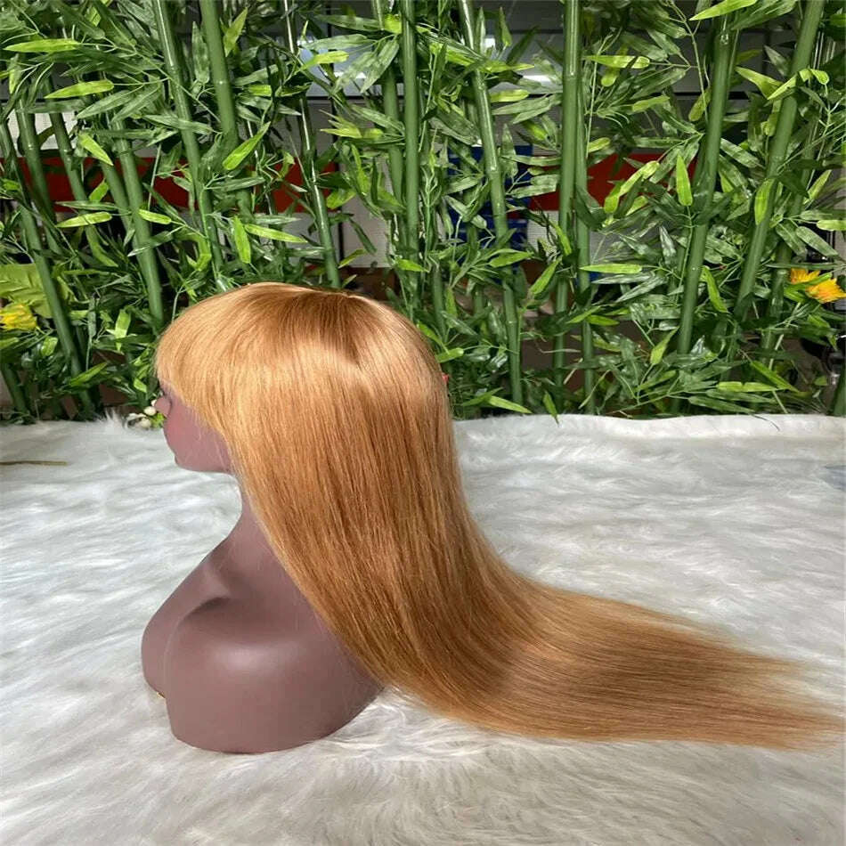 KIMLUD, Highlight Machine Made Wigs With Bangs Bone Straight Wig Human Hair Burgundy 99j Honey Blonde Colored Human Hair Wigs For Women, 27 color / CHINA / 24inches | 180%, KIMLUD APPAREL - Womens Clothes