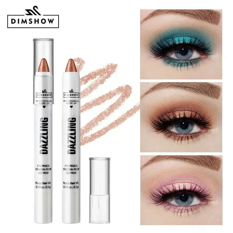 Highlighter Eyeshadow Pencil Waterproof Glitter Matte Nude Eye Shadow Lying Silkworm Makeup Pigment Cosmetics White Eyeliner Pen - KIMLUD