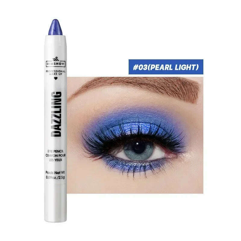 Highlighter Eyeshadow Pencil Waterproof Glitter Matte Nude Eye Shadow Lying Silkworm Makeup Pigment Cosmetics White Eyeliner Pen - KIMLUD