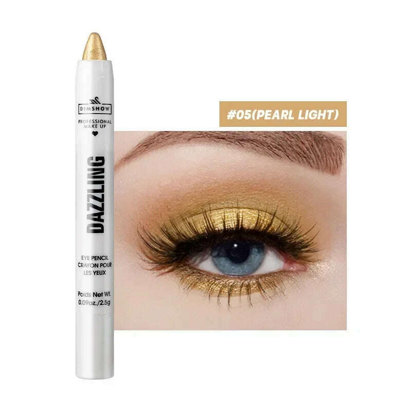 Highlighter Eyeshadow Pencil Waterproof Glitter Matte Nude Eye Shadow Lying Silkworm Makeup Pigment Cosmetics White Eyeliner Pen - KIMLUD