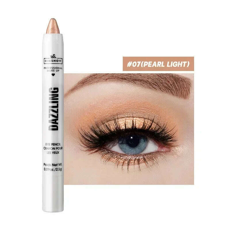 KIMLUD, Highlighter Eyeshadow Pencil Waterproof Glitter Matte Nude Eye Shadow Lying Silkworm Makeup Pigment Cosmetics White Eyeliner Pen, 07, KIMLUD APPAREL - Womens Clothes