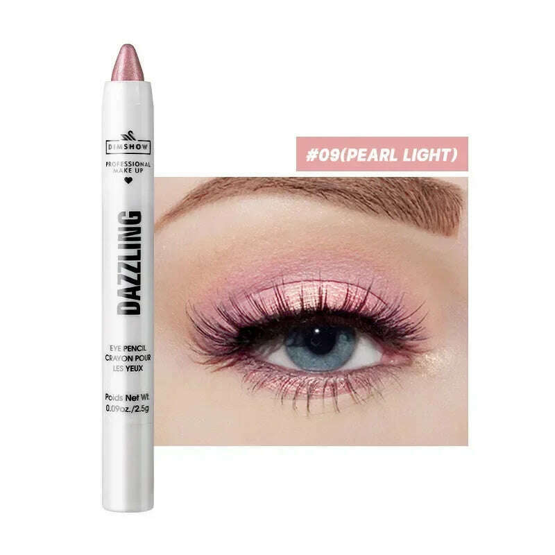 KIMLUD, Highlighter Eyeshadow Pencil Waterproof Glitter Matte Nude Eye Shadow Lying Silkworm Makeup Pigment Cosmetics White Eyeliner Pen, 09, KIMLUD APPAREL - Womens Clothes