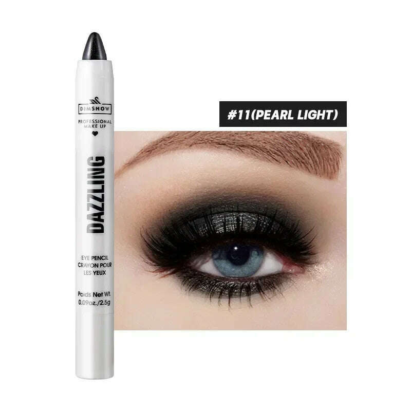 Highlighter Eyeshadow Pencil Waterproof Glitter Matte Nude Eye Shadow Lying Silkworm Makeup Pigment Cosmetics White Eyeliner Pen - KIMLUD