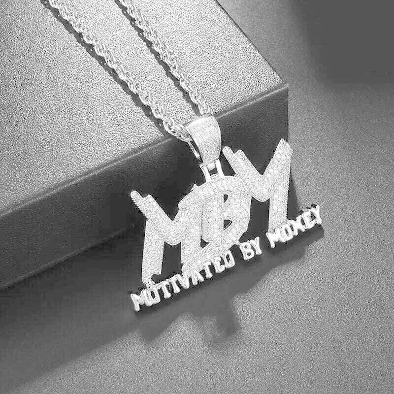 KIMLUD, Hip Hop Ice Out Alphabet Savage Pendant Necklace Cool Men Women Hip Hop Rock Rap Jewelry Gifts, A7083-Silver, KIMLUD APPAREL - Womens Clothes