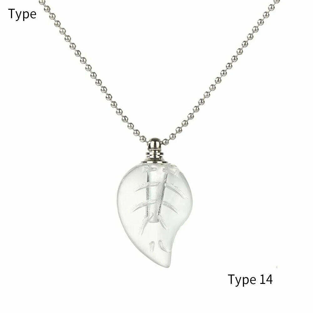 KIMLUD, Hollow Bottle Necklace Perfume Jar Pendant Lucky Charm Ash Locket Essential Oil Chain Openable Necklace Clear Crystal Jewelry, Type 14, KIMLUD APPAREL - Womens Clothes