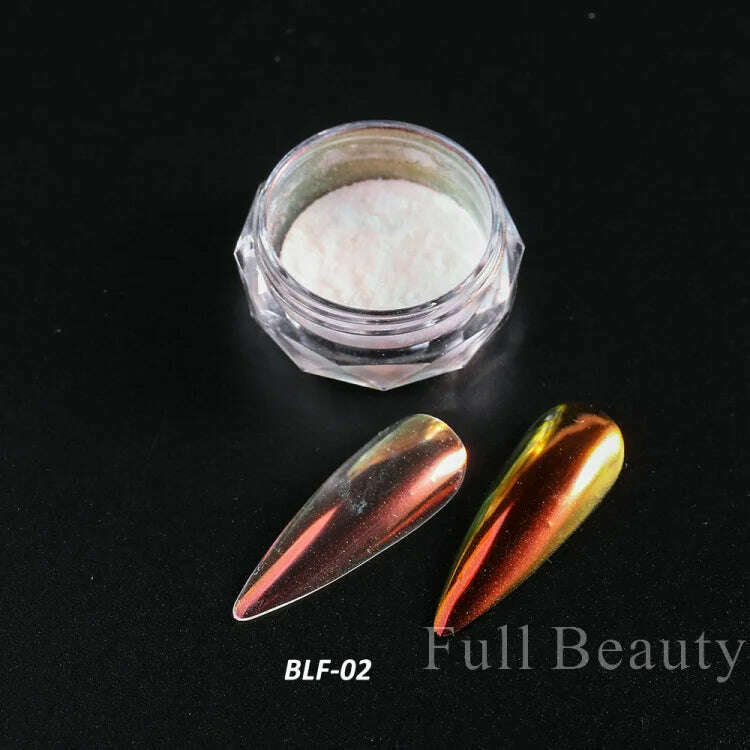 KIMLUD, Holographic Solid Mirror Nail Glitter Laser Metallic Rubbing Dust Chrome Powder Shinning Manicure Decoration Pigment CHLF01-07-1, BLF-02, KIMLUD APPAREL - Womens Clothes