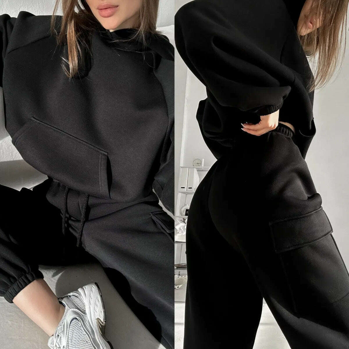 KIMLUD, Hoodies And Pants Hoodies Set Clothes Women Two Pieces Sweatshirts trousers sets sets for women 2 pieces Woman clothing, KIMLUD Womens Clothes