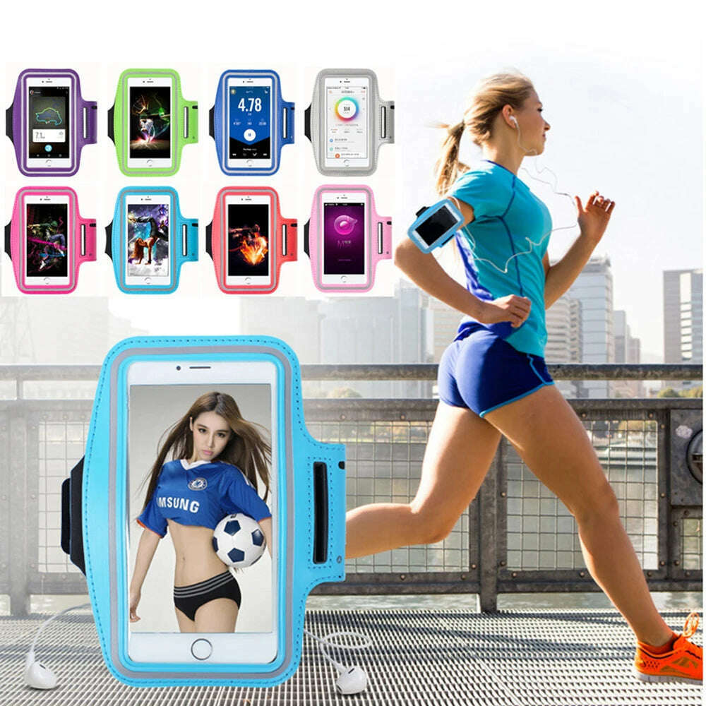 Hot 4-6.5 InchWaterproof Arms Running Bags Men Women Armbands Touch Screen Cell Phone Holder Band Phone Case Sports Accessories - KIMLUD