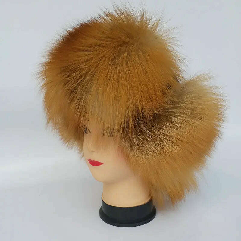 KIMLUD, Hot high-end luxury fur hat Men's fox fur hat Lei Feng cap ear cap fur necessary hat Real fur hat 100% Sheepskin top fox hat, KIMLUD Womens Clothes