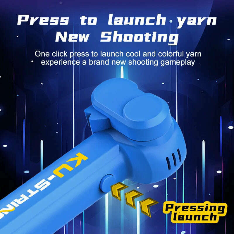 Hot Ku-string Rope Shooting Toy Funny Glow-in-the-Dark Rope Launcher With Color Light Long-lasting Range Kids Gift For Children - KIMLUD