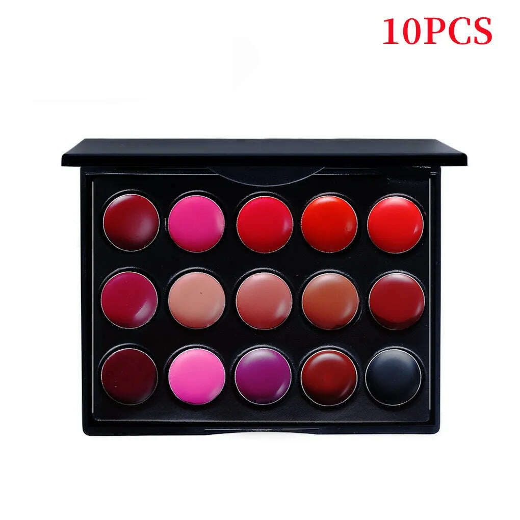 KIMLUD, Hot Sale 15 Colors/Set Women Moisturizing Long Lasting Lip Gloss Palette Girls Nude Cosmetic Makeup Lip Tools Lipstick Female, KIMLUD Womens Clothes