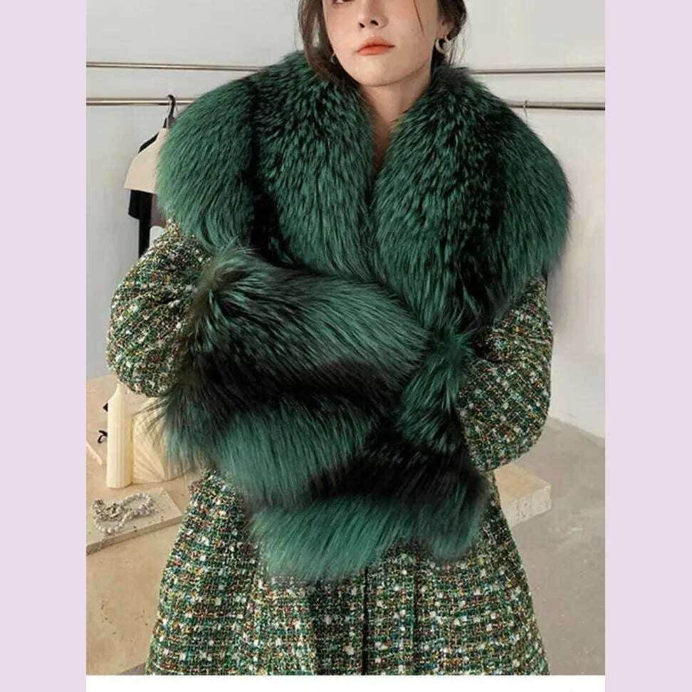 Hot Sale High-end Wool Coat Thick Imitation Fox Fur Quilted Suit Casacos De Inverno Feminino 2024 Long Winter Jacket Women - KIMLUD