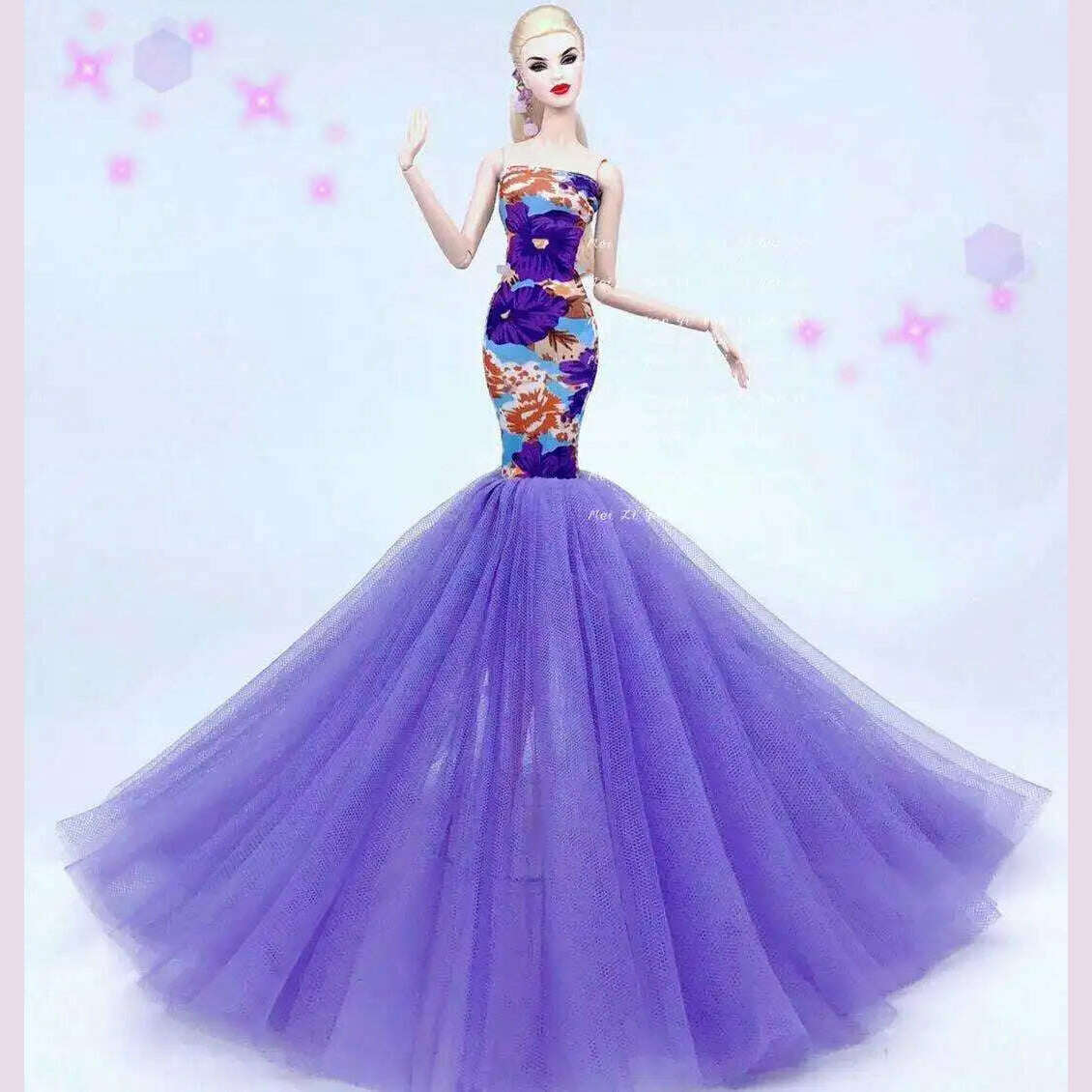 hot Wedding Dress for Barbie Doll Princess Evening Party Clothes Wears Long Dress Outfit Set for barbie clothes - KIMLUD