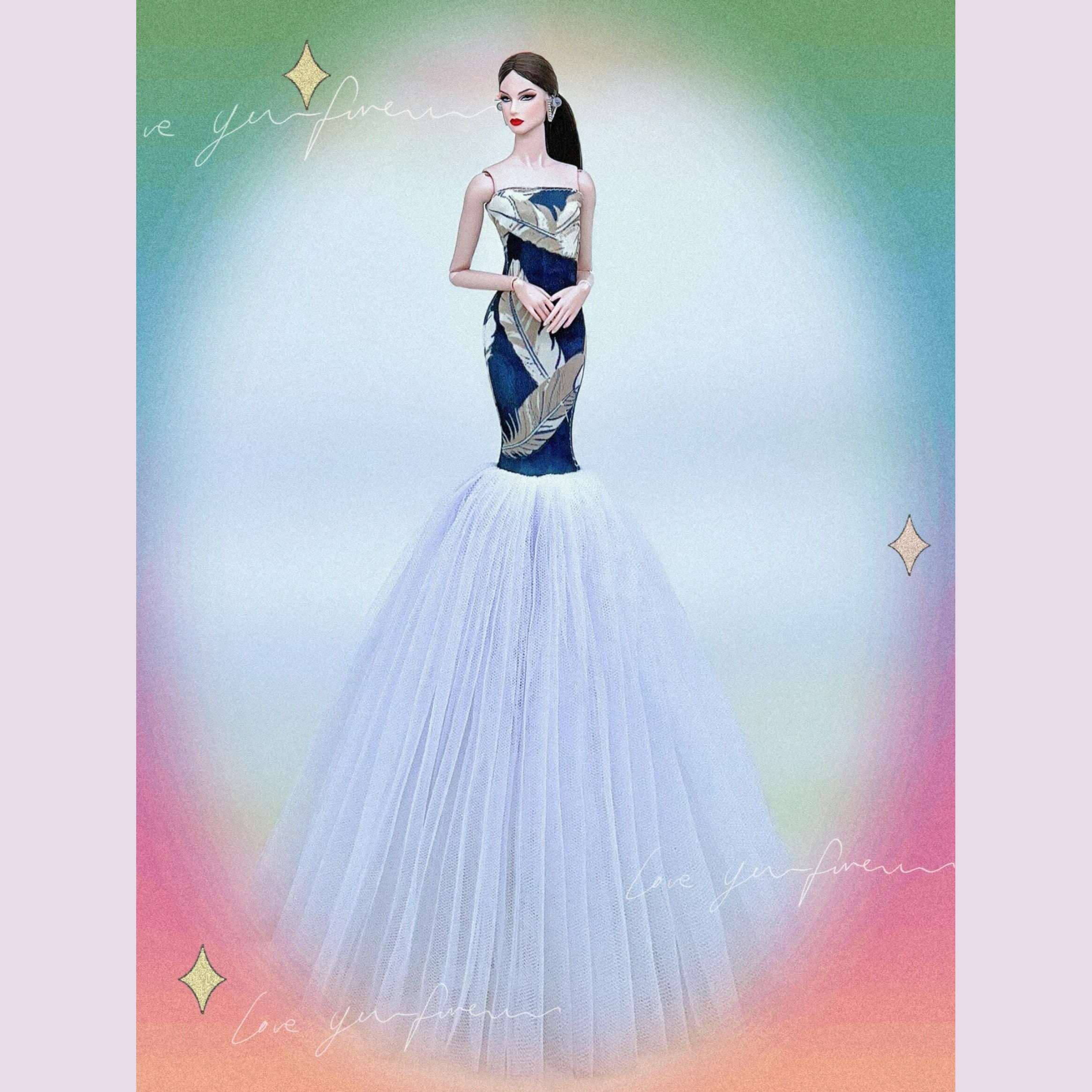 hot Wedding Dress for Barbie Doll Princess Evening Party Clothes Wears Long Dress Outfit Set for barbie clothes - KIMLUD