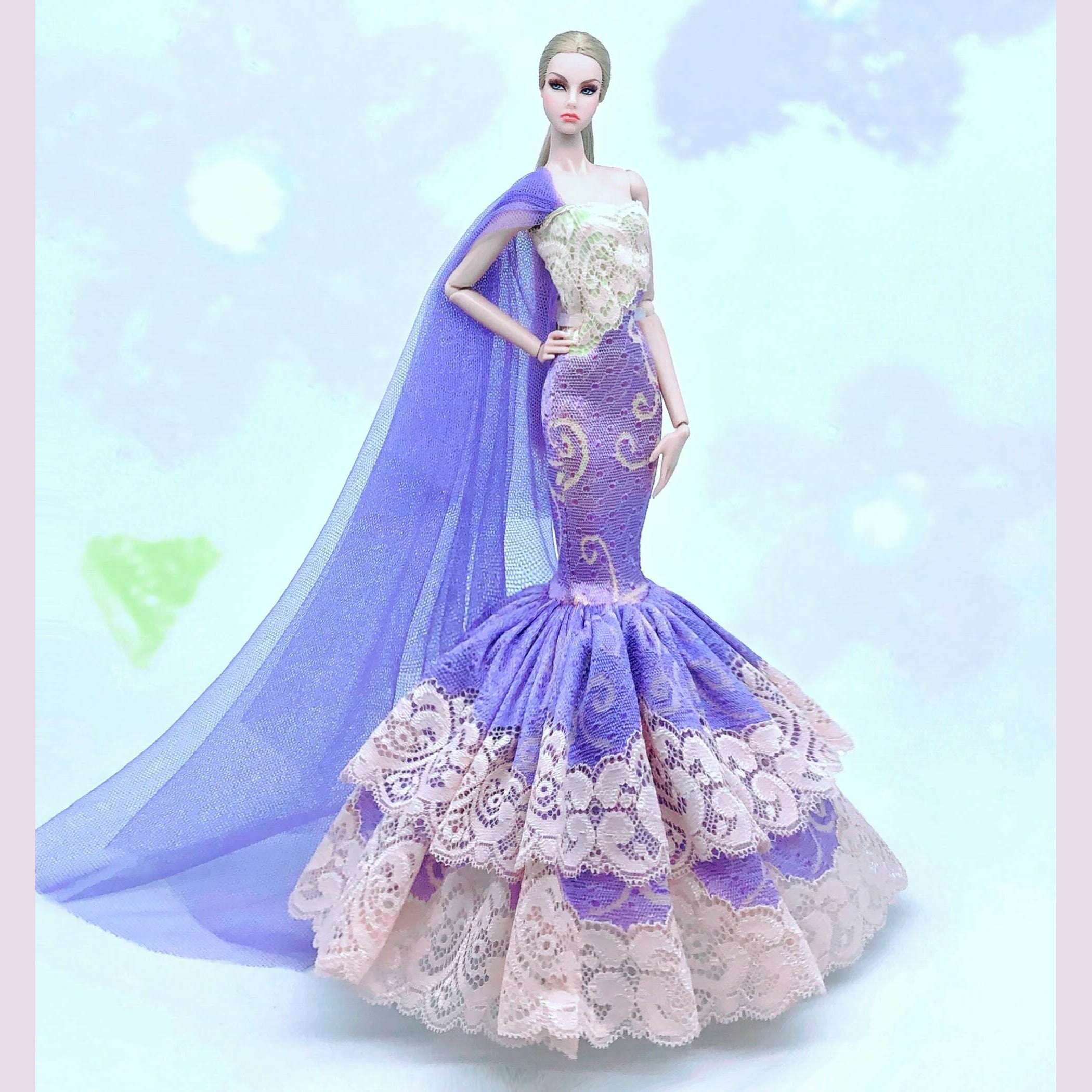 hot Wedding Dress for Barbie Doll Princess Evening Party Clothes Wears Long Dress Outfit Set for barbie clothes - KIMLUD