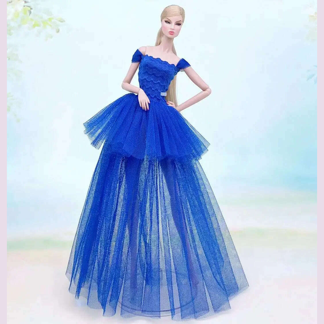 hot Wedding Dress for Barbie Doll Princess Evening Party Clothes Wears Long Dress Outfit Set for barbie clothes - KIMLUD