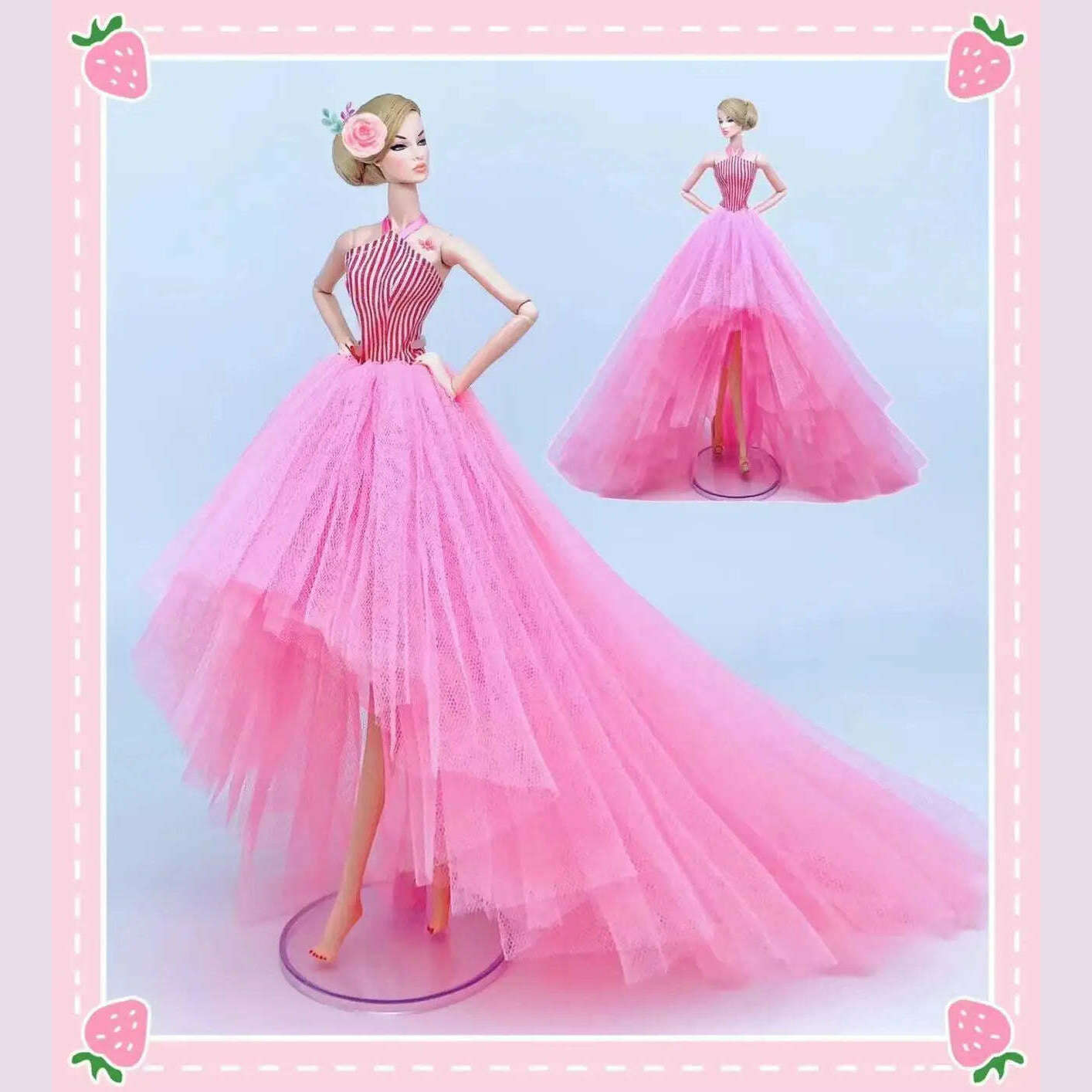 hot Wedding Dress for Barbie Doll Princess Evening Party Clothes Wears Long Dress Outfit Set for barbie clothes - KIMLUD