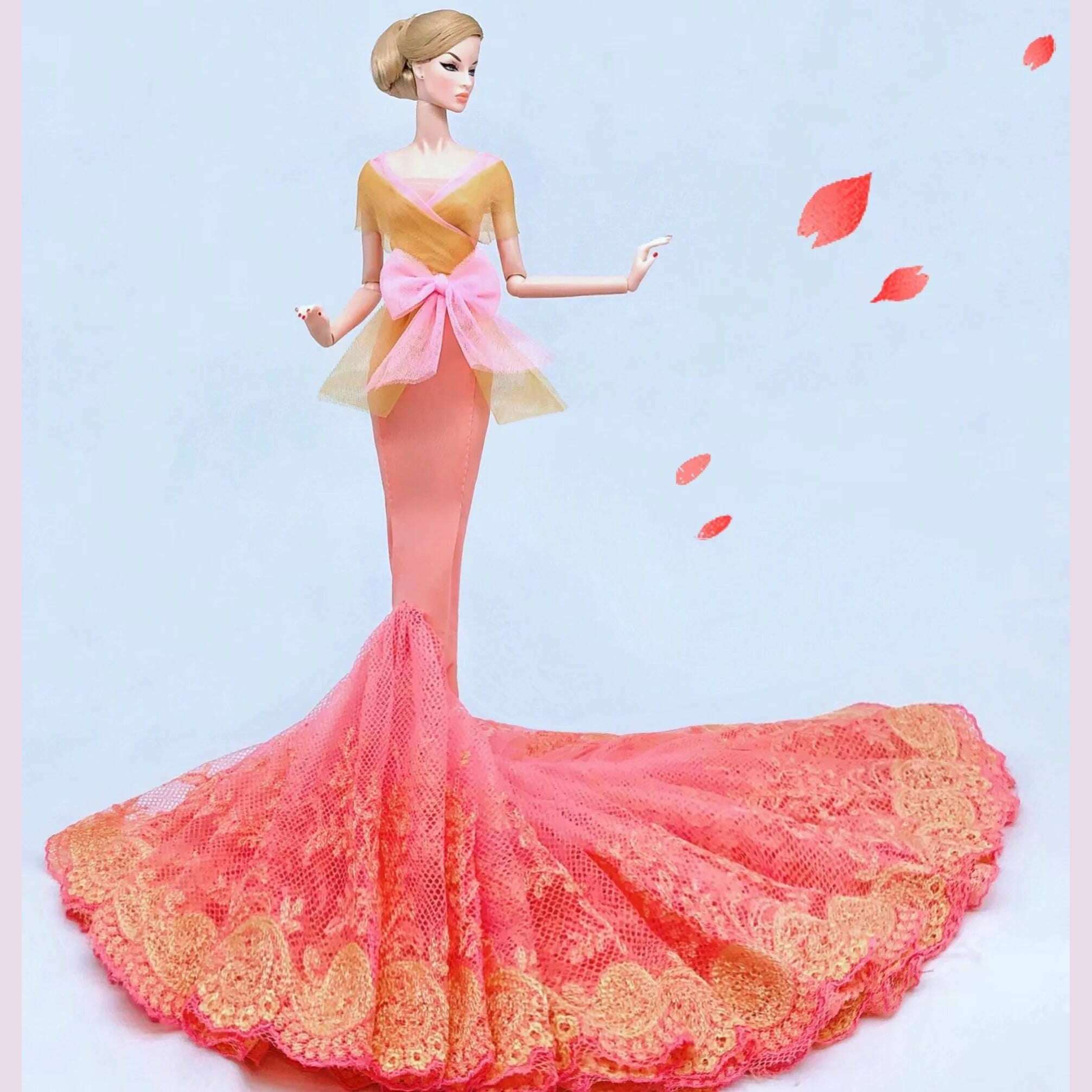 hot Wedding Dress for Barbie Doll Princess Evening Party Clothes Wears Long Dress Outfit Set for barbie clothes - KIMLUD