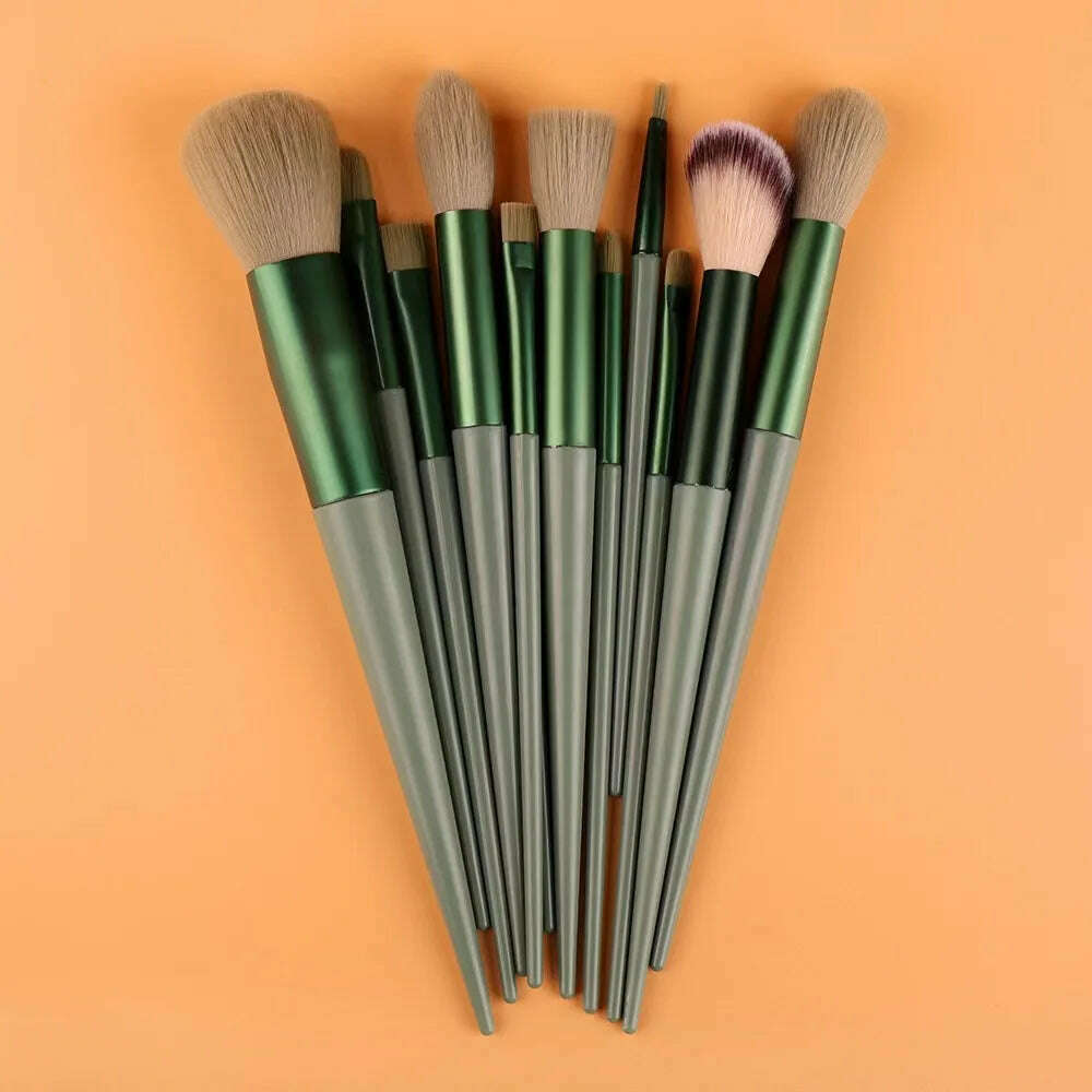 Hotting 13Pcs Makeup Brushes Sets Eye Shadow Foundation Women Cosmetic Powder Blush Blending Beauty Make Up Tools New - KIMLUD