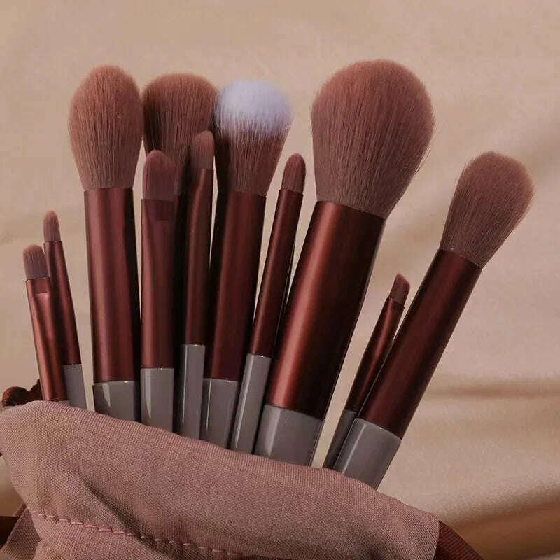 Hotting 13Pcs Makeup Brushes Sets Eye Shadow Foundation Women Cosmetic Powder Blush Blending Beauty Make Up Tools New - KIMLUD