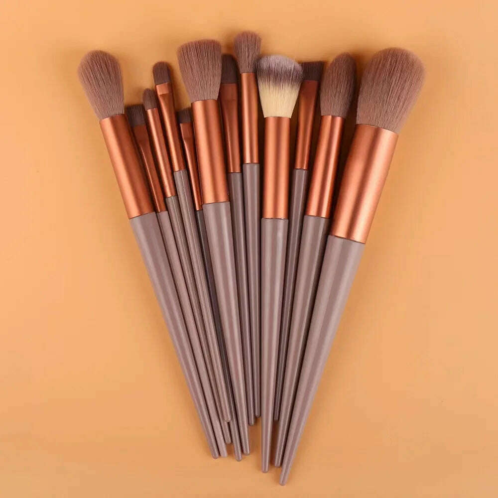 Hotting 13Pcs Makeup Brushes Sets Eye Shadow Foundation Women Cosmetic Powder Blush Blending Beauty Make Up Tools New - KIMLUD