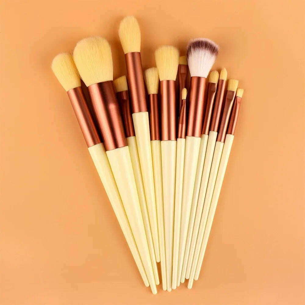 Hotting 13Pcs Makeup Brushes Sets Eye Shadow Foundation Women Cosmetic Powder Blush Blending Beauty Make Up Tools New - KIMLUD